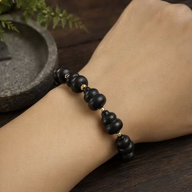 BR-015 ziguangtan wood beaded bracelet photo 2