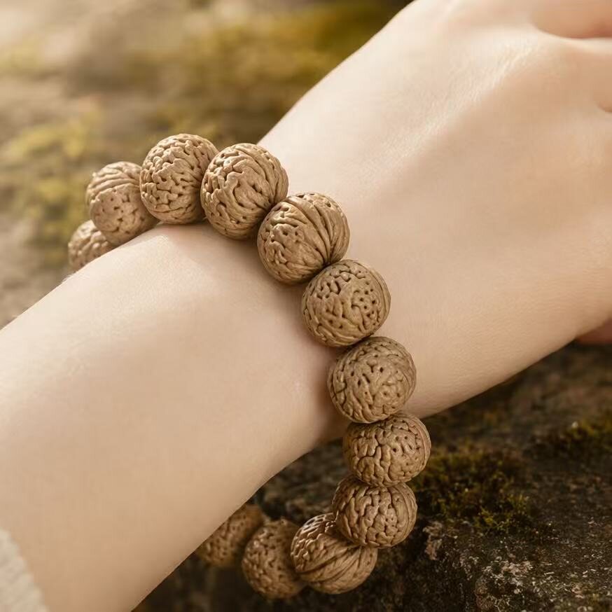 BR-021 walnut texture beaded bracelet photo 4