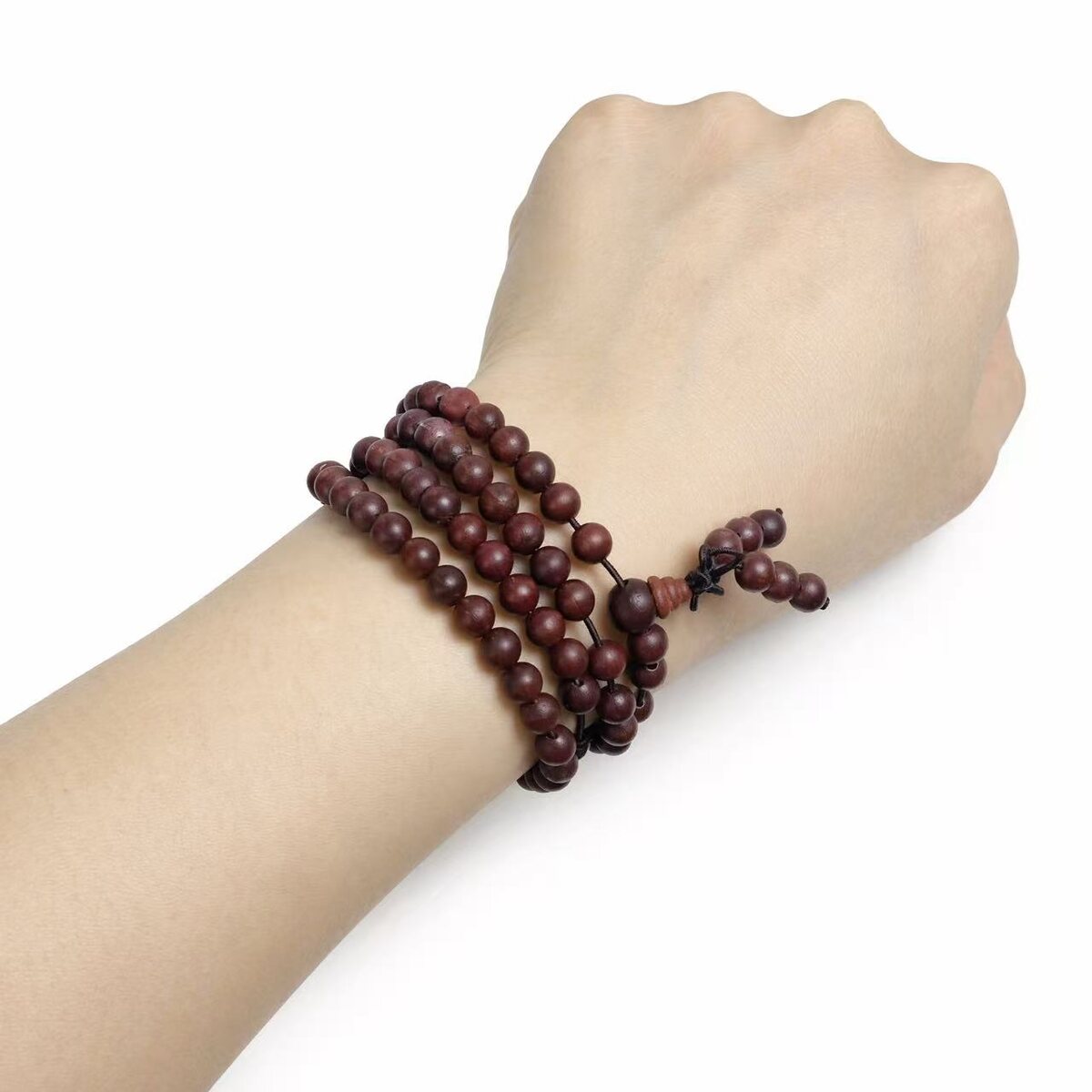 BR-023 indian small leaf red sandalwood wrap bracelet photo 6